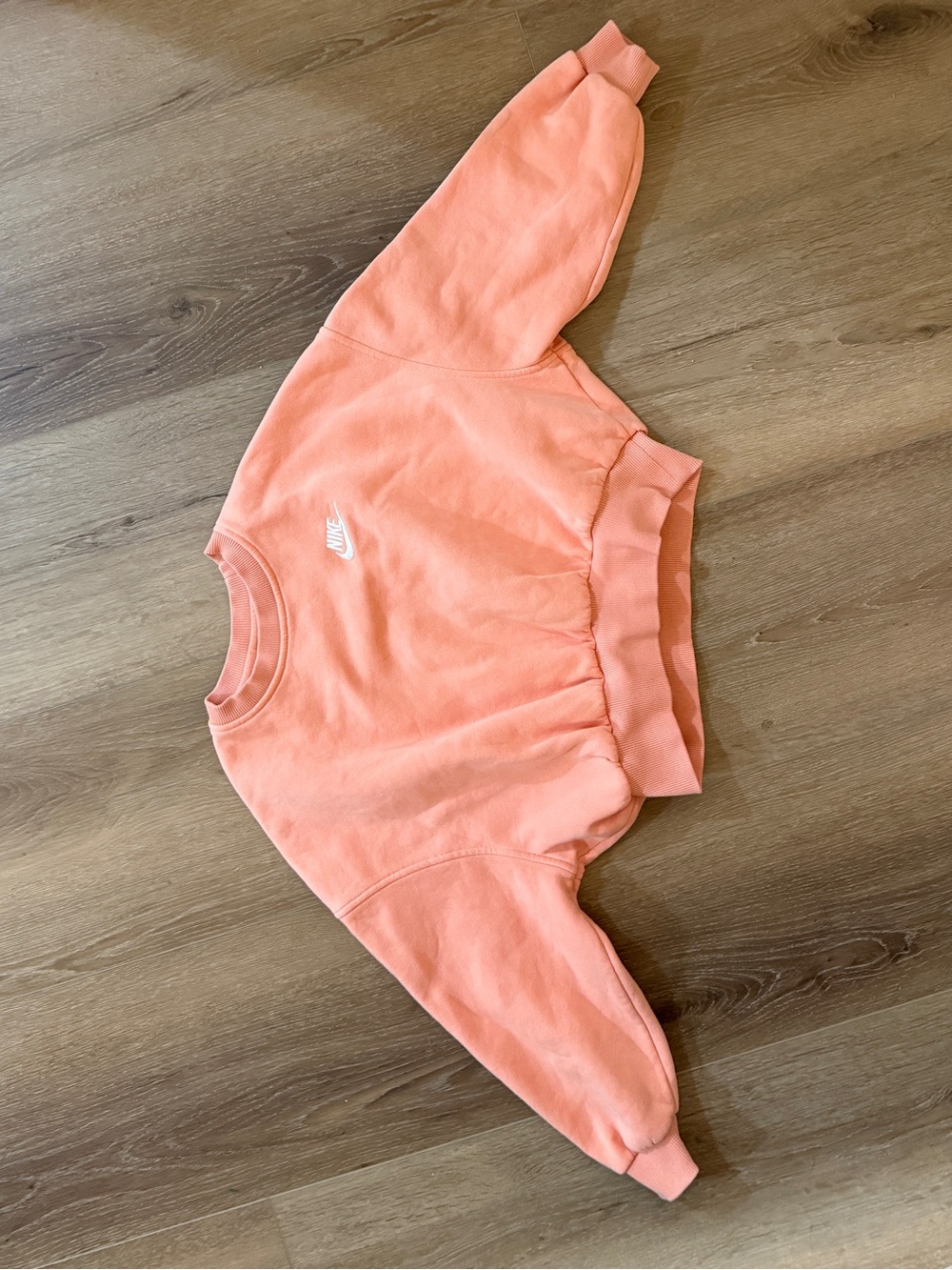 Nike Kids Peach/Pink Cropped Crewneck Sweatshirt